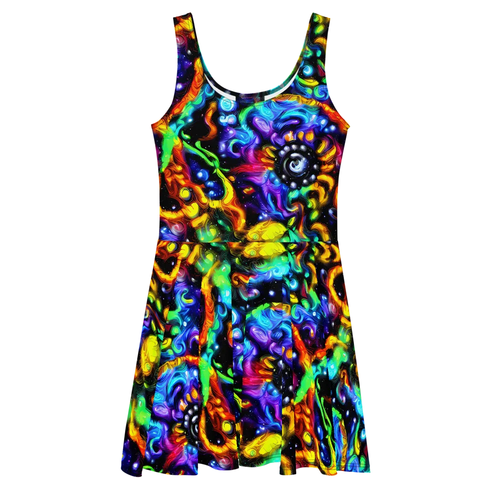 Infinite Colorstorm on Skater Dress — Front