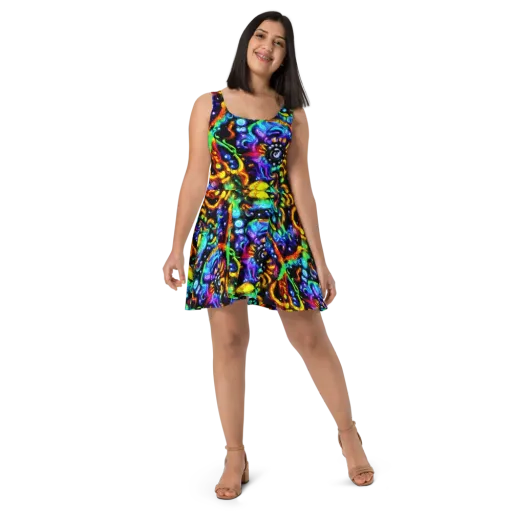 Infinite Colorstorm on a Skater Dress