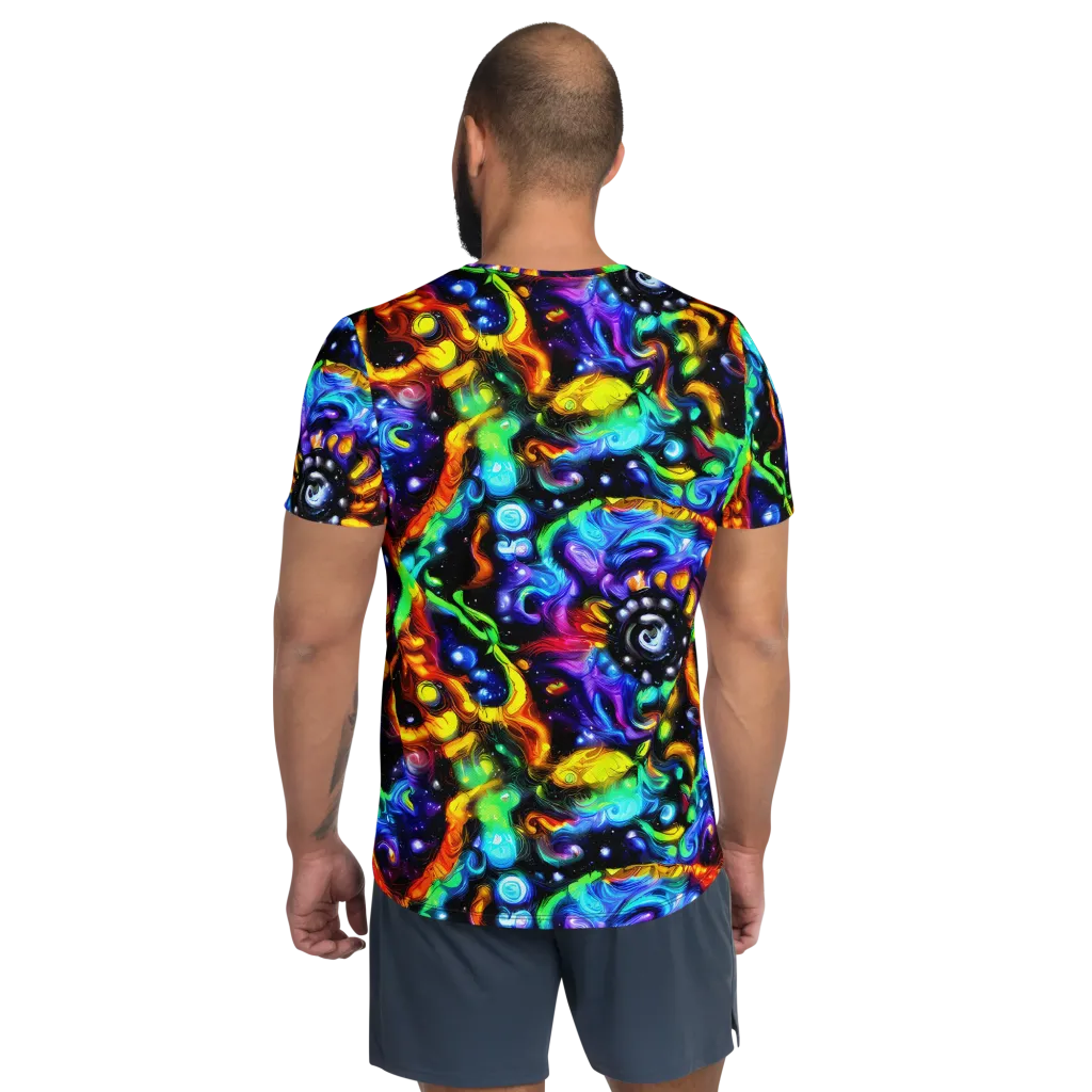 Infinite Colorstorm on Men's Athletic T-Shirt — Back