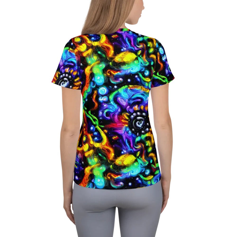 Infinite Colorstorm on Women's Athletic T-Shirt — Back