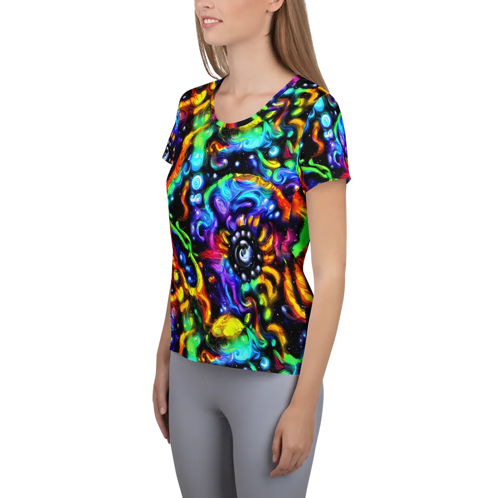 Infinite Colorstorm on Women's Athletic T-Shirt — Left