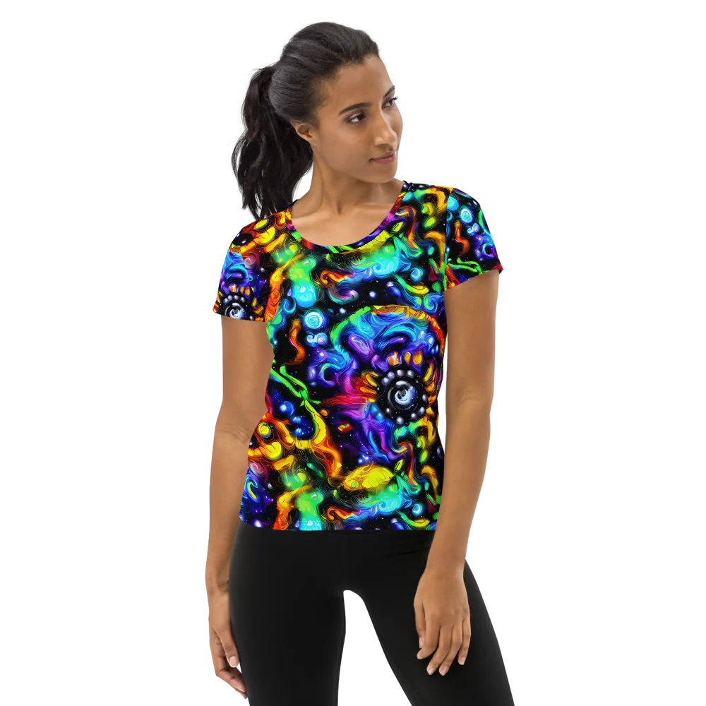 Infinite Colorstorm on Women's Athletic T-Shirt — Front