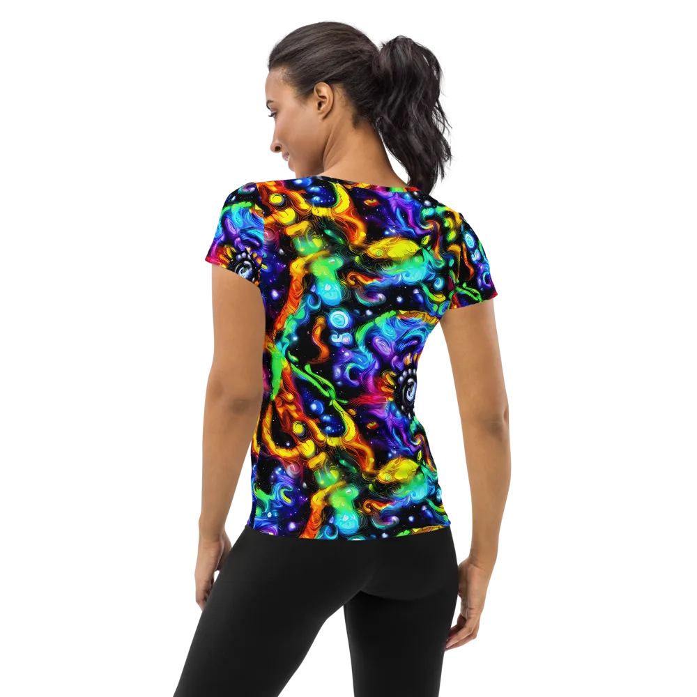 Infinite Colorstorm on Women's Athletic T-Shirt — Back