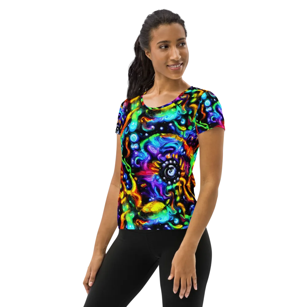 Infinite Colorstorm on Women's Athletic T-Shirt — Left