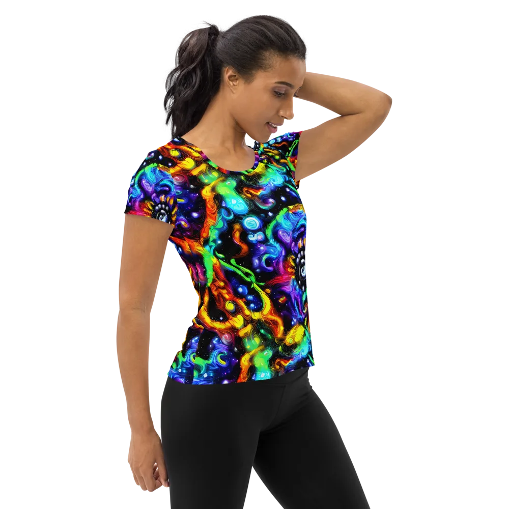 Infinite Colorstorm on Women's Athletic T-Shirt — Right