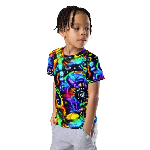 Infinite Colorstorm on a Kids Crew Neck T-Shirt