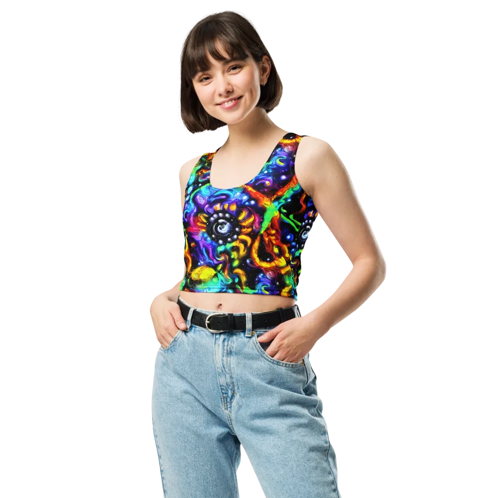 Infinite Colorstorm on Crop Top — Front