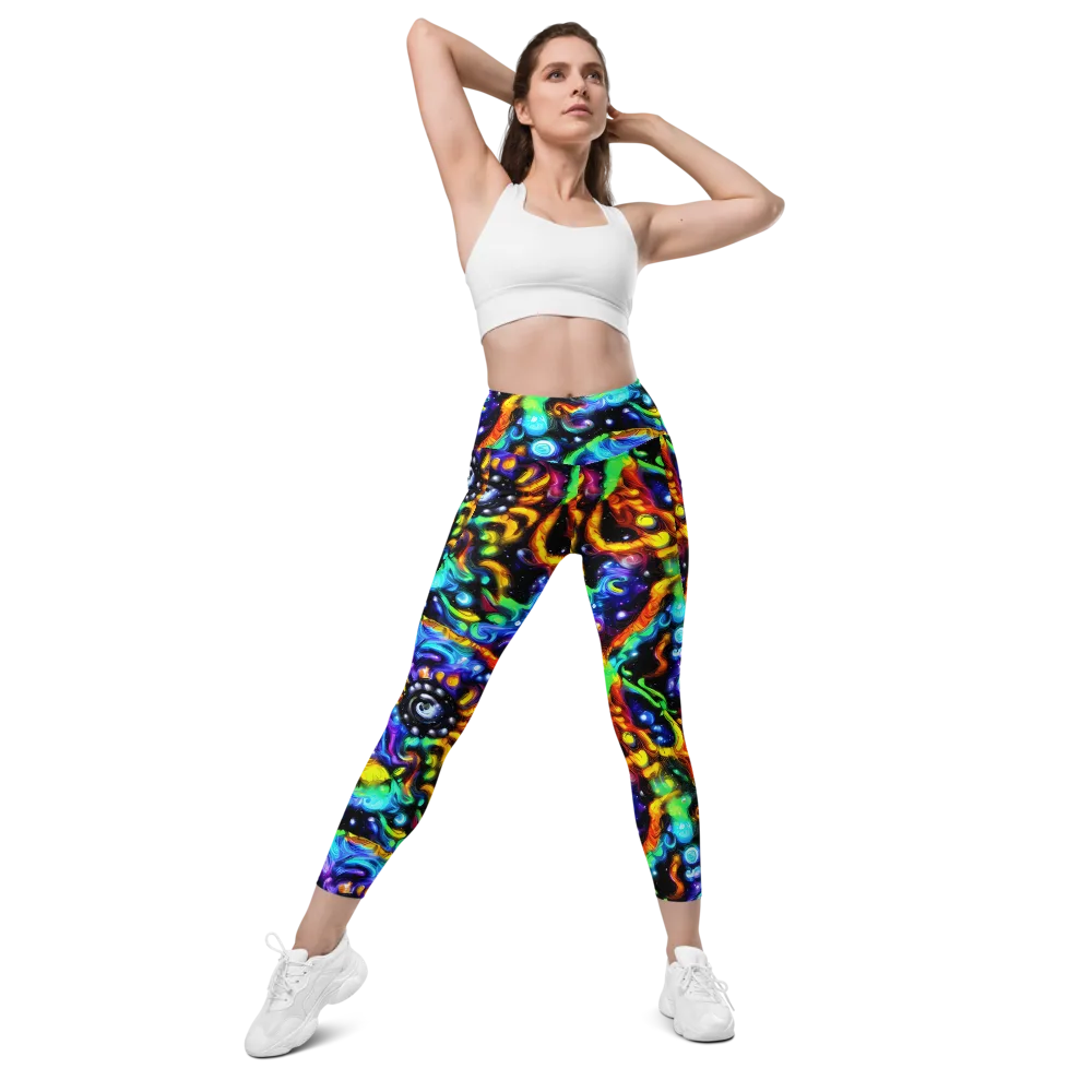 Infinite Colorstorm on Leggings with Pockets — Front