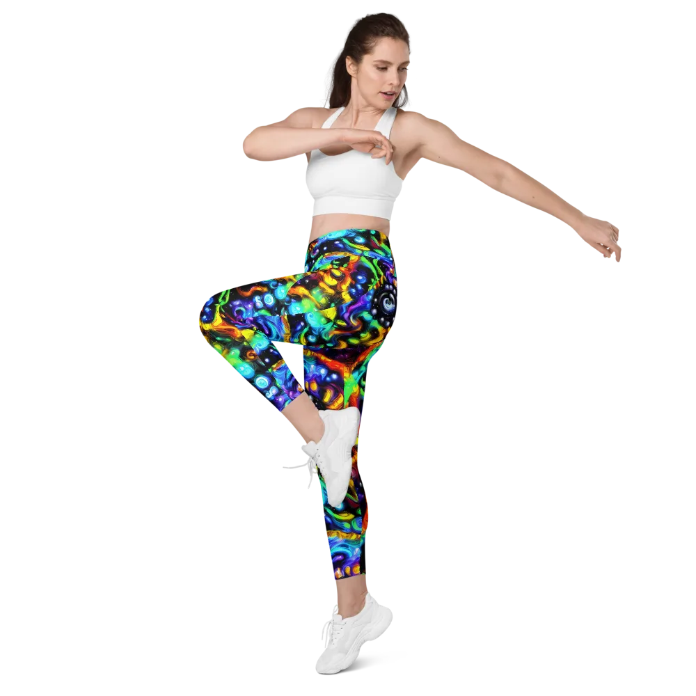 Infinite Colorstorm on Leggings with Pockets — Left Front