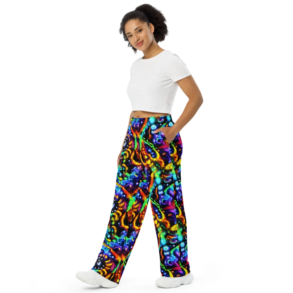 Infinite Colorstorm on Wide-Leg Pants — Left Front