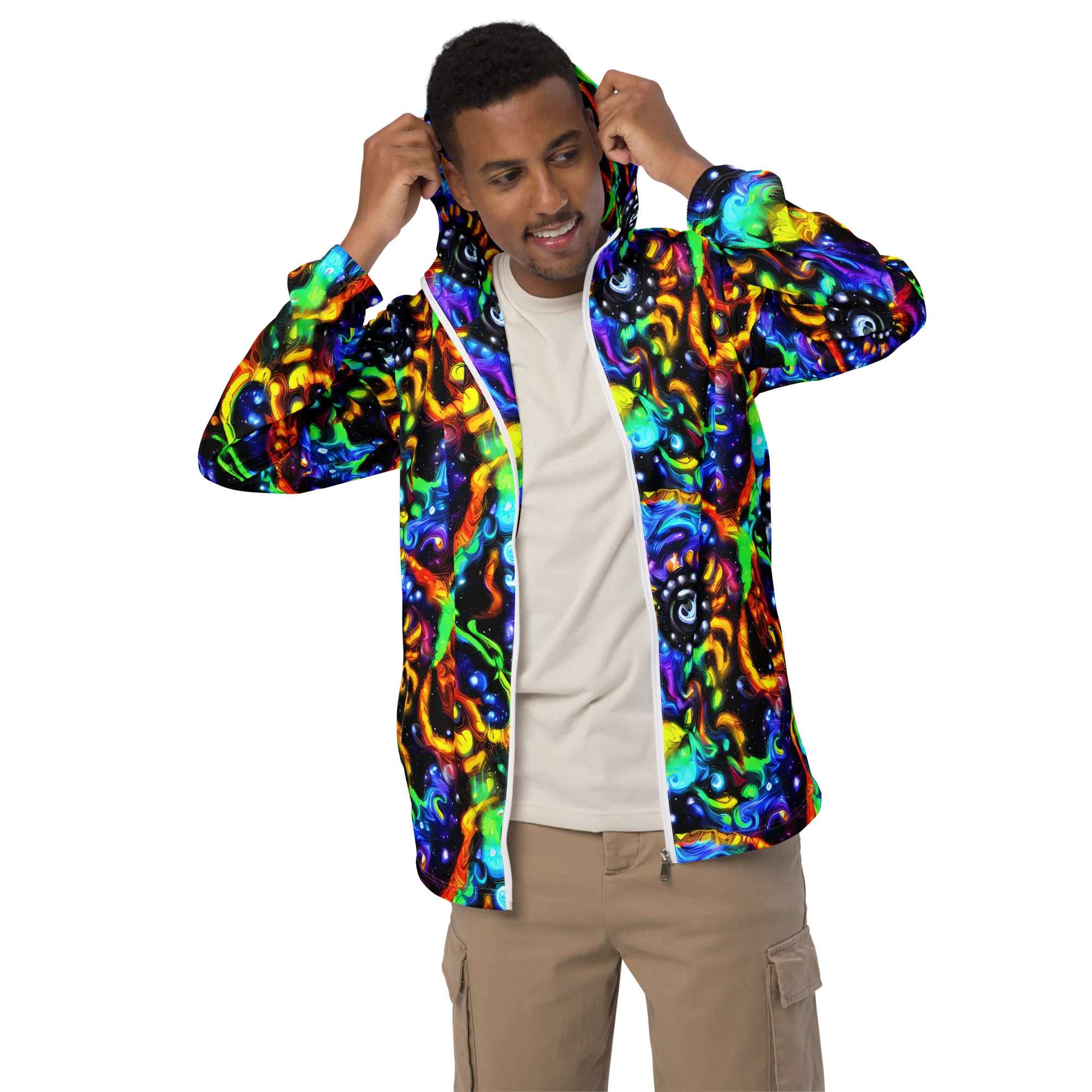 Infinite Colorstorm on Men's Windbreaker — Front