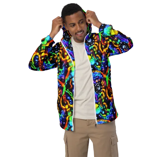 Infinite Colorstorm on a Men's Windbreaker