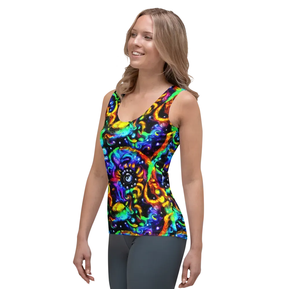 Infinite Colorstorm on Women's Tank Top — Left Front
