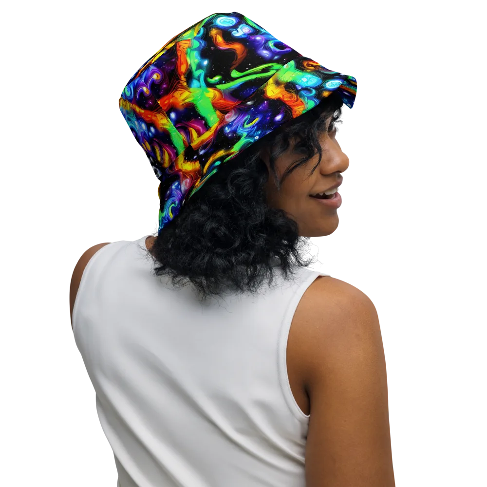 Infinite Colorstorm on Reversible Bucket Hat — Right Outside