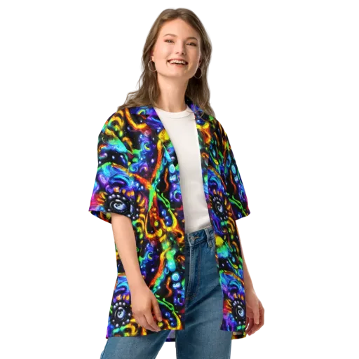 Infinite Colorstorm on a Button Shirt