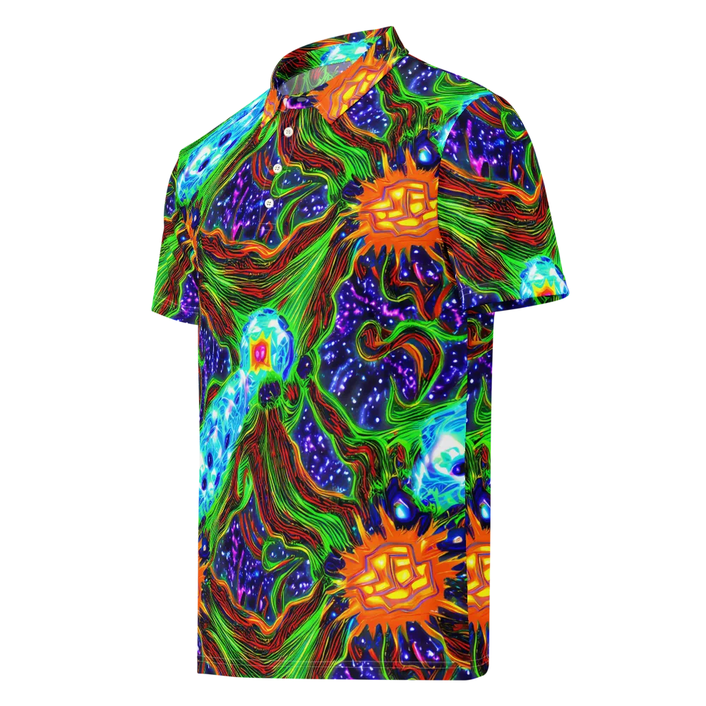 Fluorescent Eden on Men's Slim Fit Polo Shirt — Left Front