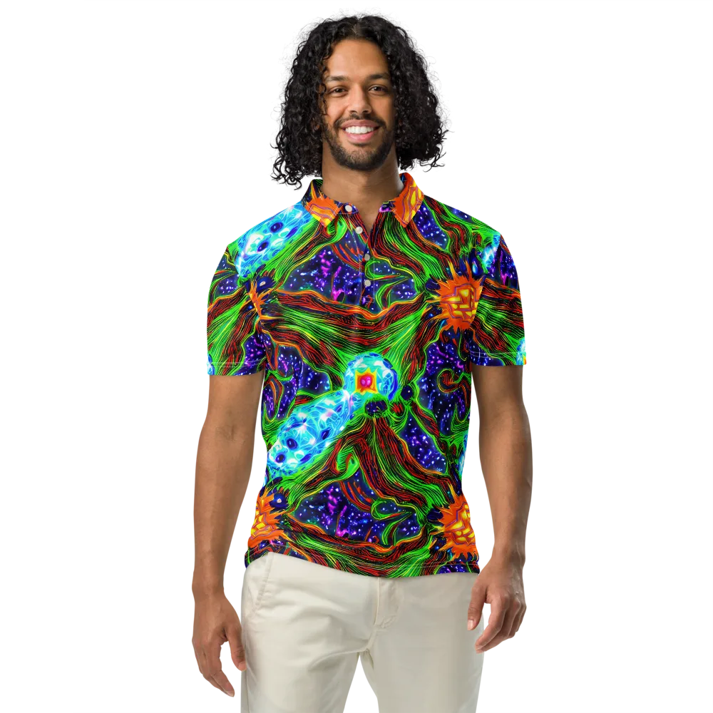 Fluorescent Eden on Men's Slim Fit Polo Shirt — Front