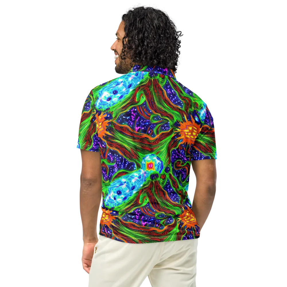 Fluorescent Eden on Men's Slim Fit Polo Shirt — Back