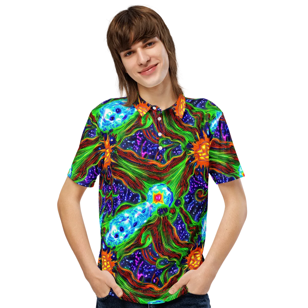 Fluorescent Eden on Men's Slim Fit Polo Shirt — Front