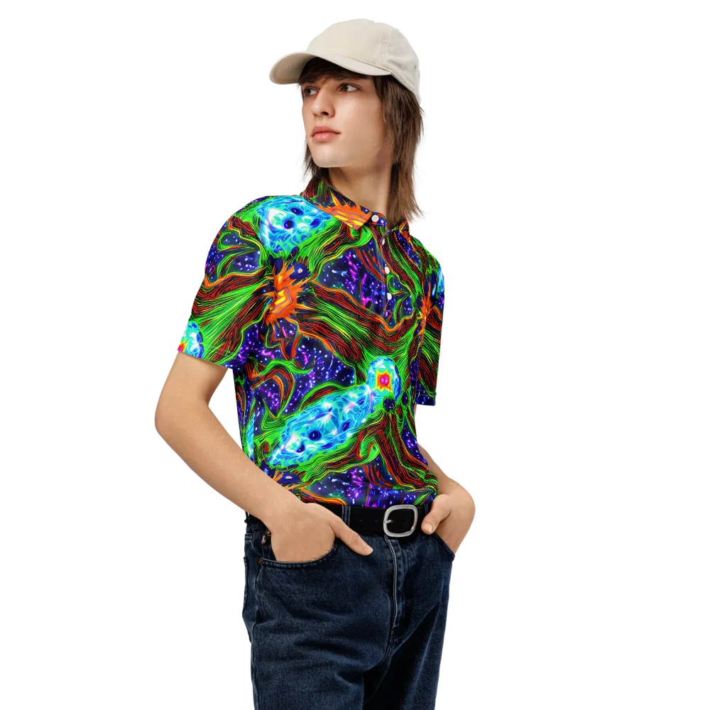 Fluorescent Eden on Men's Slim Fit Polo Shirt — Right Front