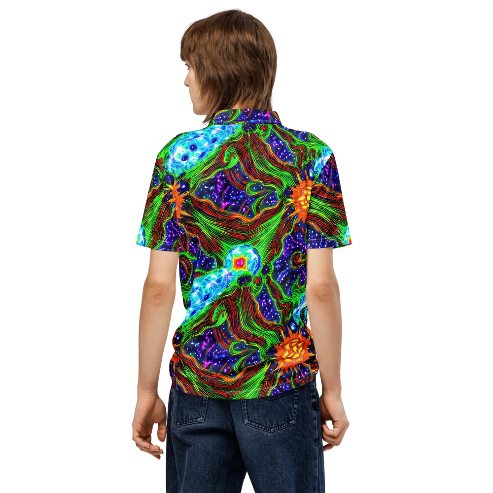 Fluorescent Eden on Men's Slim Fit Polo Shirt — Back