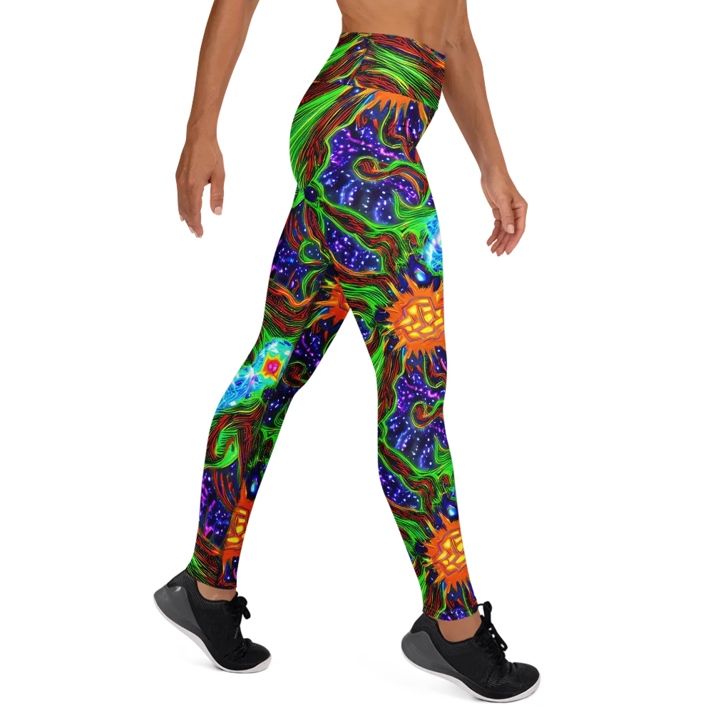 Fluorescent Eden on Yoga Leggings — Right