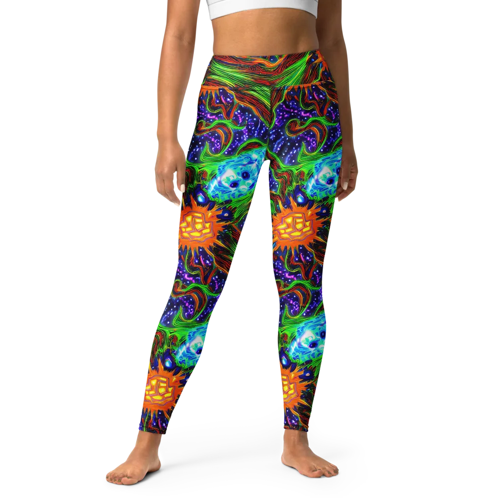 Fluorescent Eden on Yoga Leggings — Front