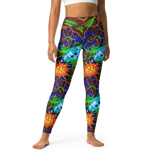 Fluorescent Eden on a Yoga Leggings
