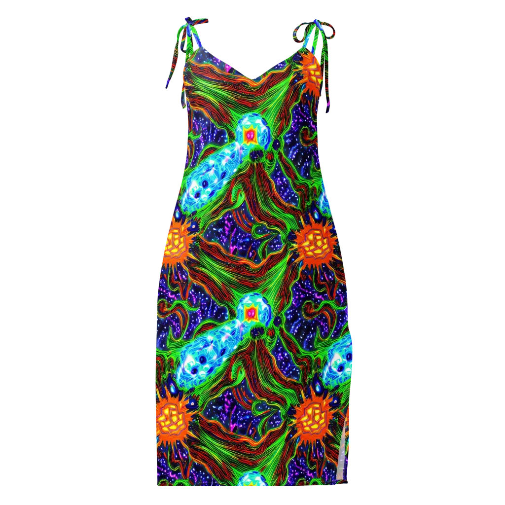 Fluorescent Eden on Slip Dress — Front