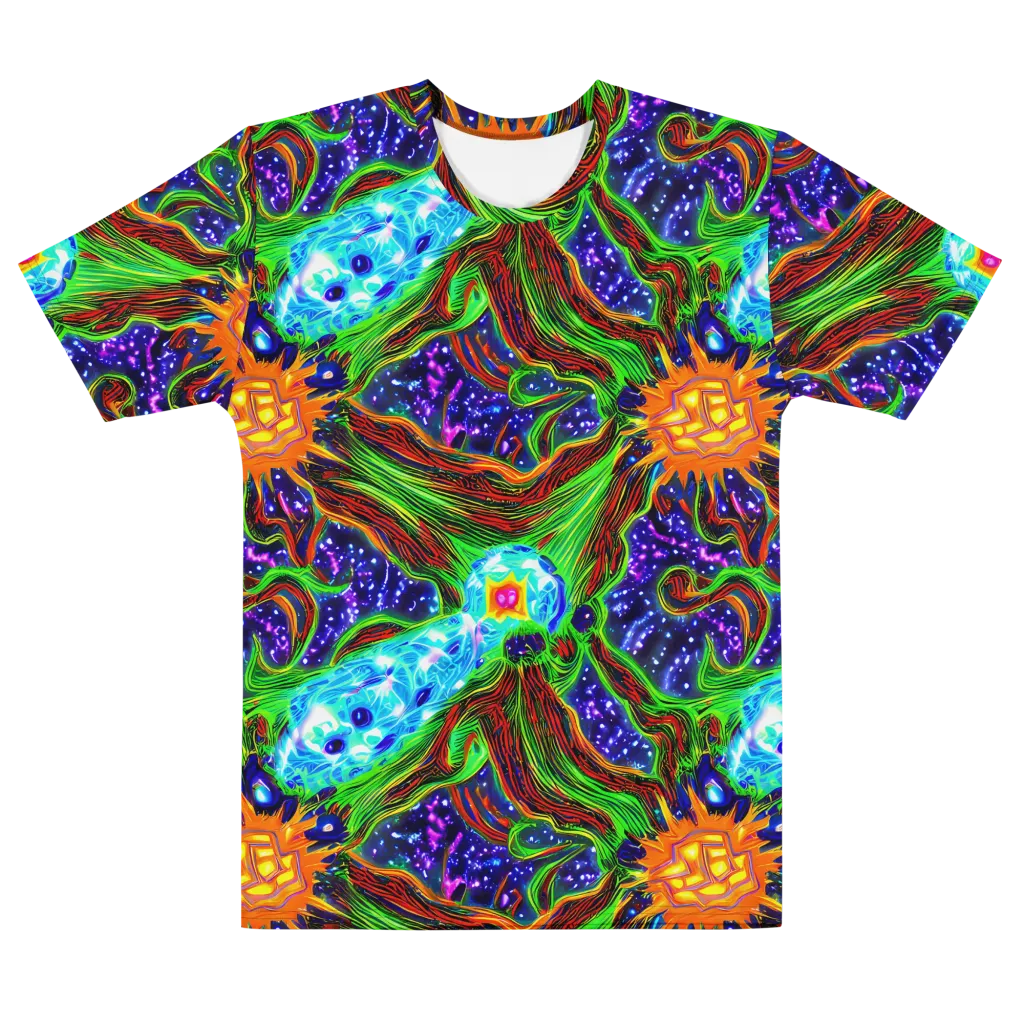 Fluorescent Eden on Men's Cotton Crew Neck T-Shirt — Front