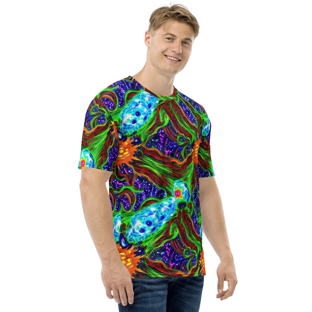 Fluorescent Eden on Men's Crew Neck T-Shirt — Right