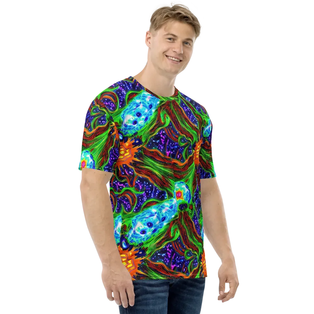 Fluorescent Eden on Men's Crew Neck T-Shirt — Right
