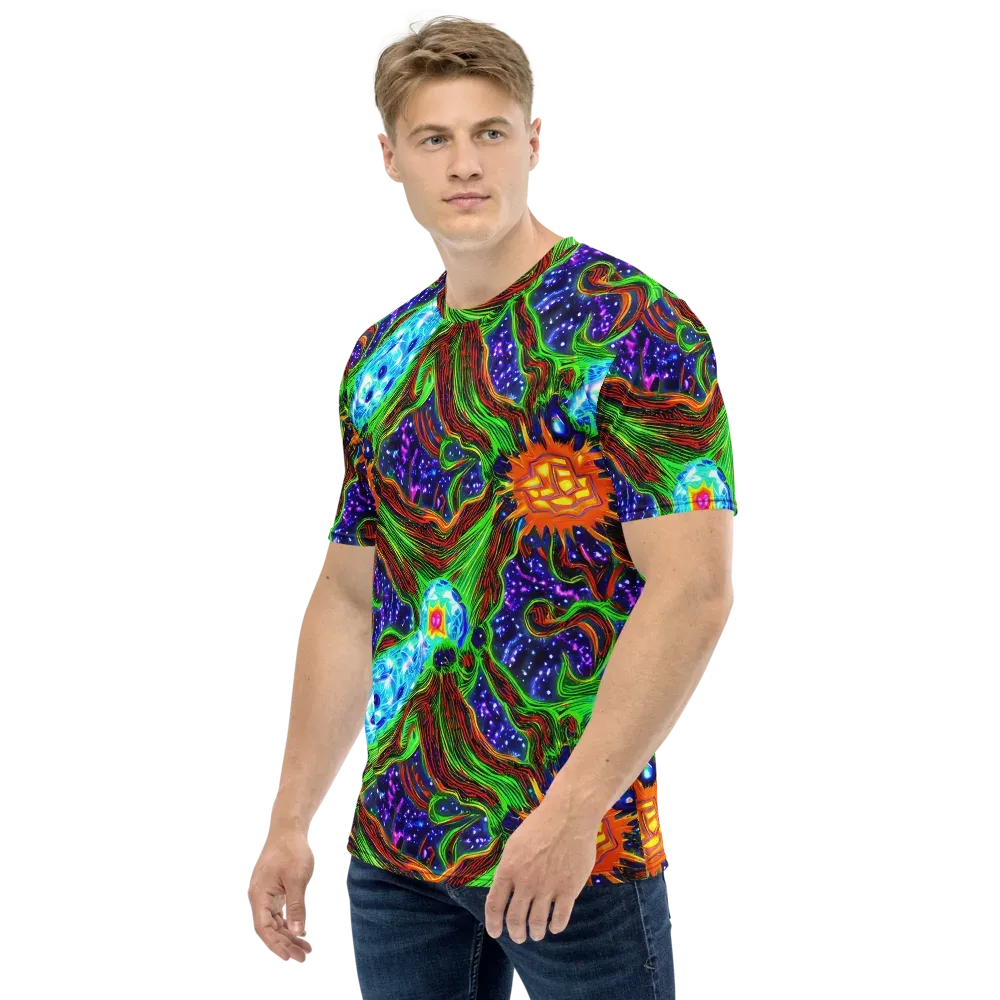 Fluorescent Eden on Men's Crew Neck T-Shirt — Left