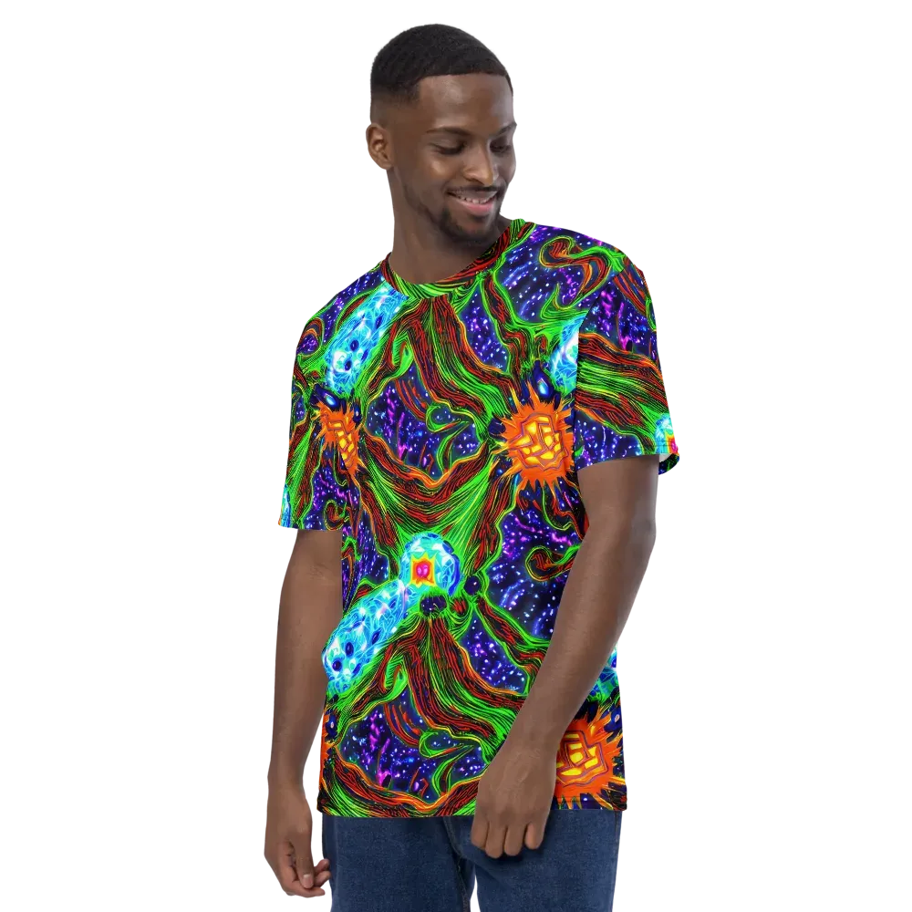Fluorescent Eden on Men's Crew Neck T-Shirt — Left