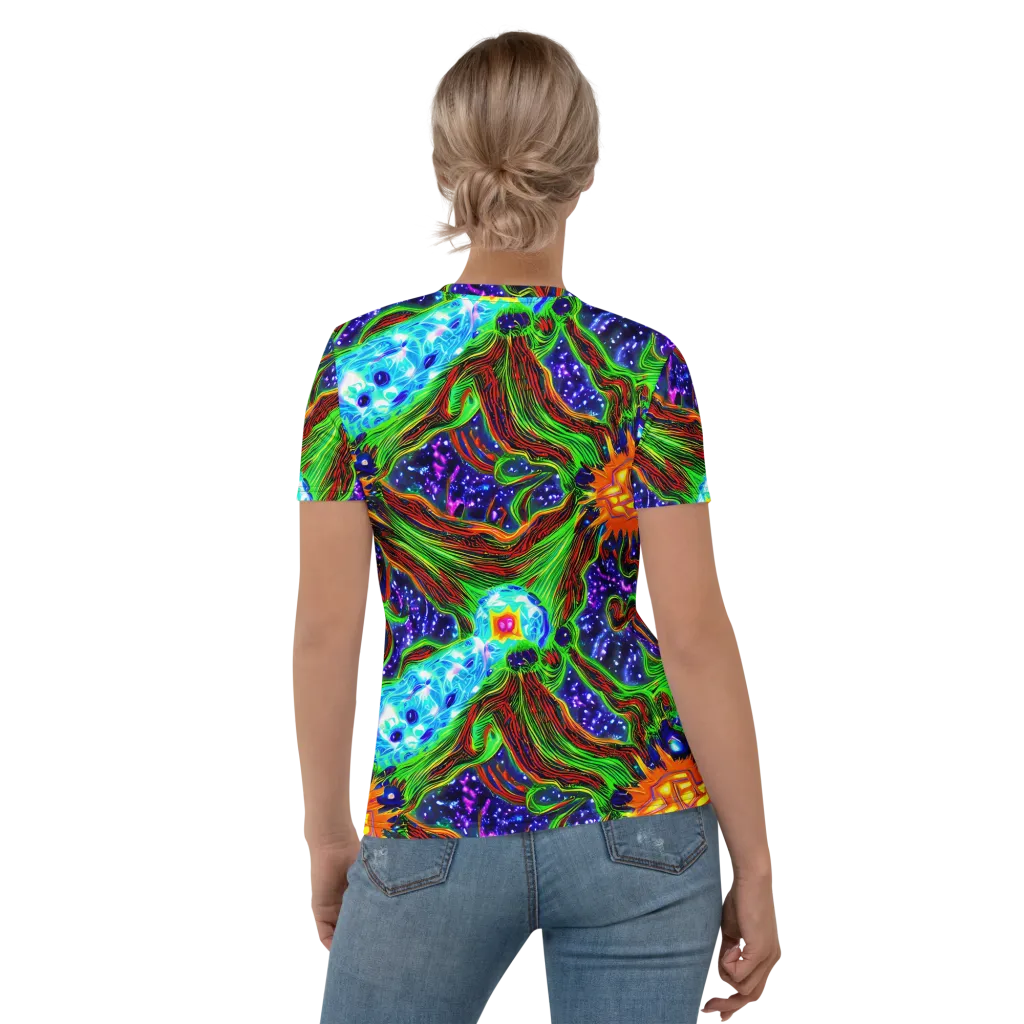 Fluorescent Eden on Women's Crew Neck T-Shirt — Back