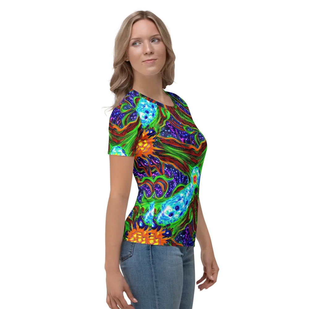 Fluorescent Eden on Women's Crew Neck T-Shirt — Right