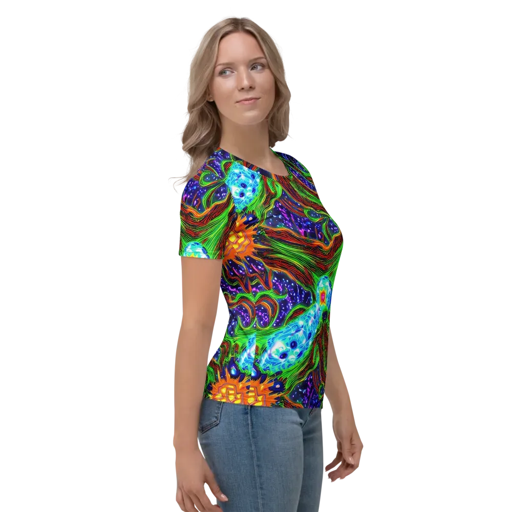 Fluorescent Eden on Women's Crew Neck T-Shirt — Right