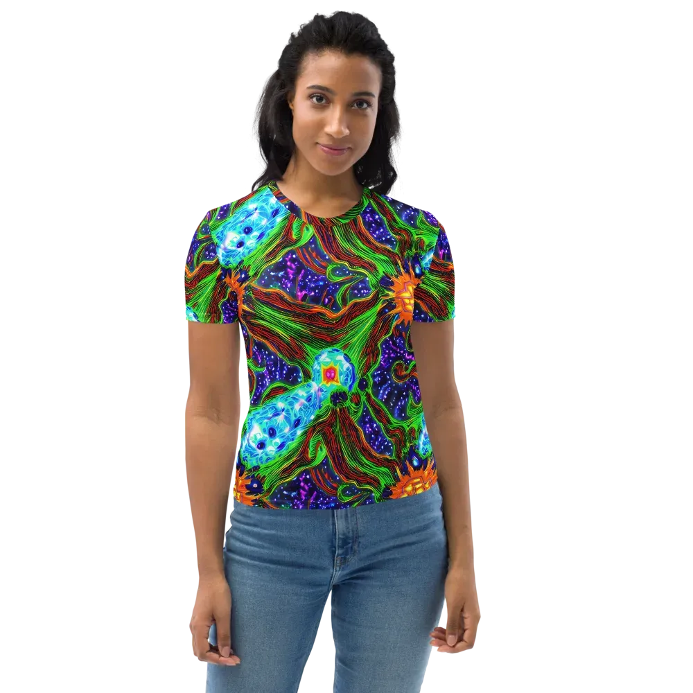 Fluorescent Eden on Women's Crew Neck T-Shirt — Front