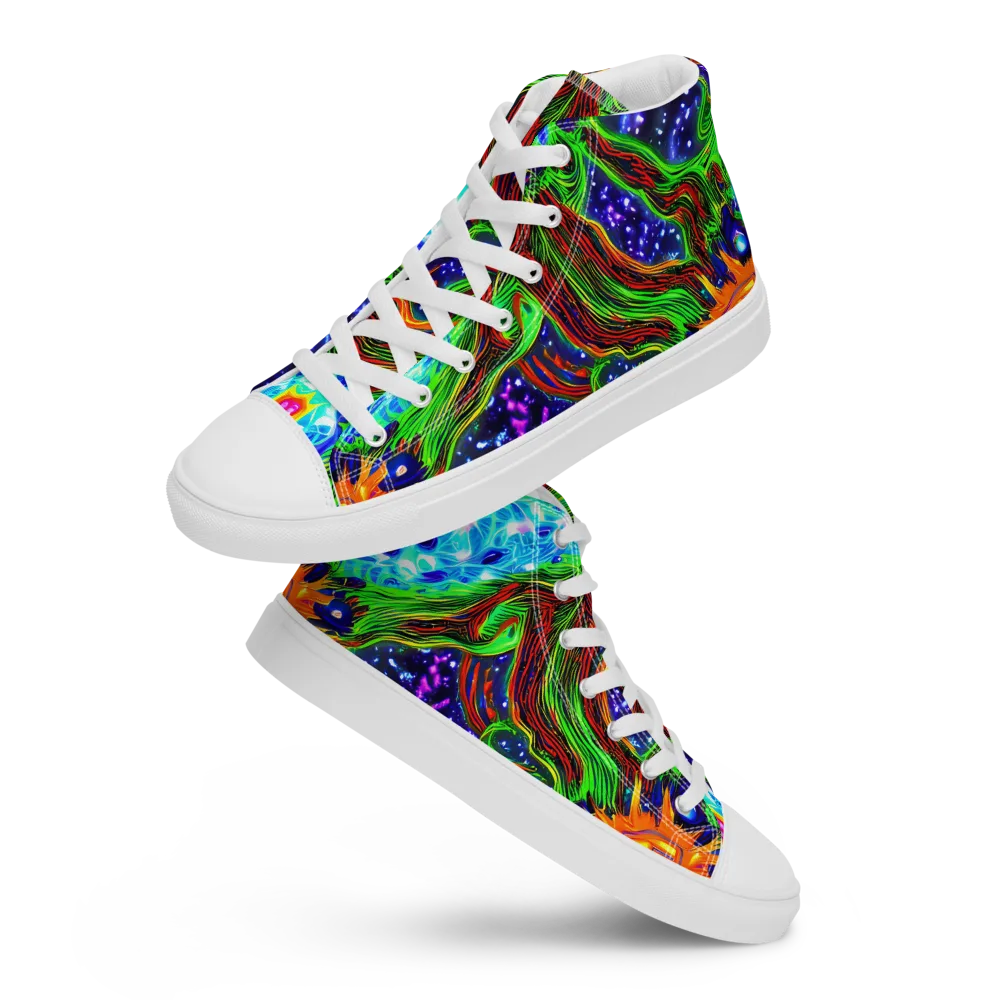 Fluorescent Eden on Women's High Top Canvas Shoes — Front