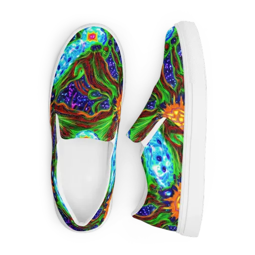 Fluorescent Eden on a Men's Slip-On Canvas Shoes