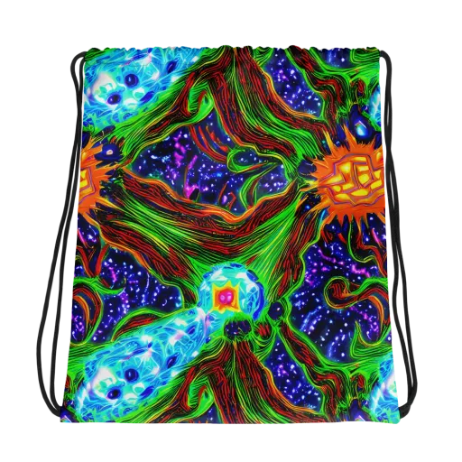 Fluorescent Eden on a Drawstring Bag