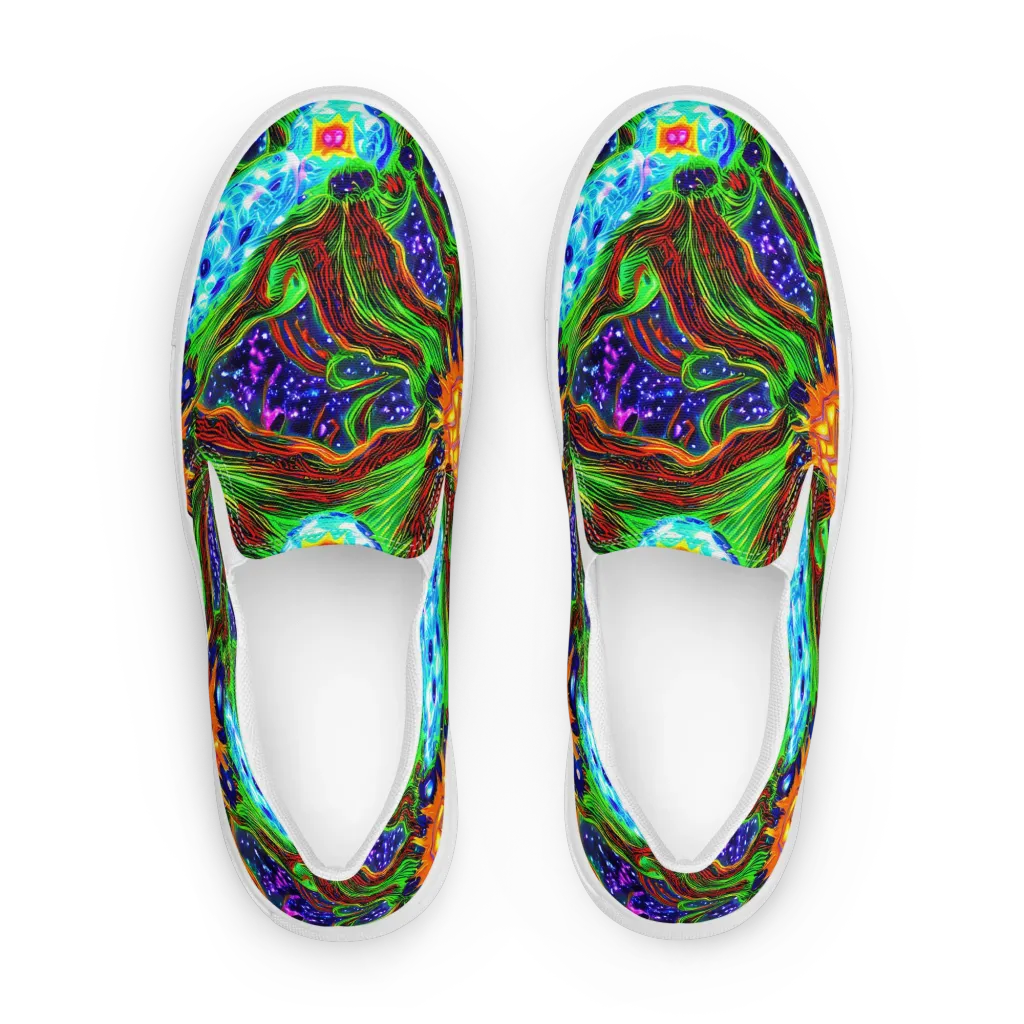 Fluorescent Eden on Women's Slip-On Canvas Shoes — Front