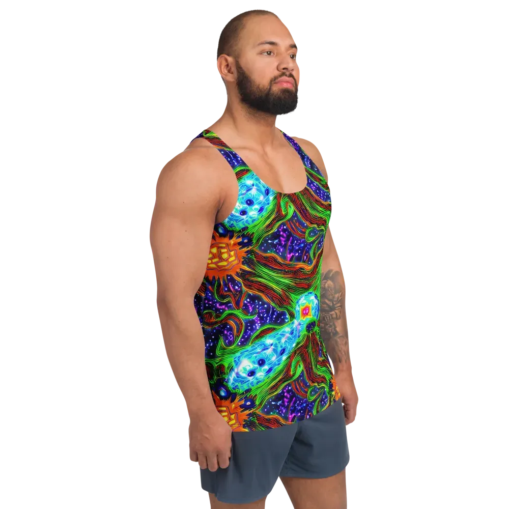 Fluorescent Eden on Men's Tank Top — Right Front