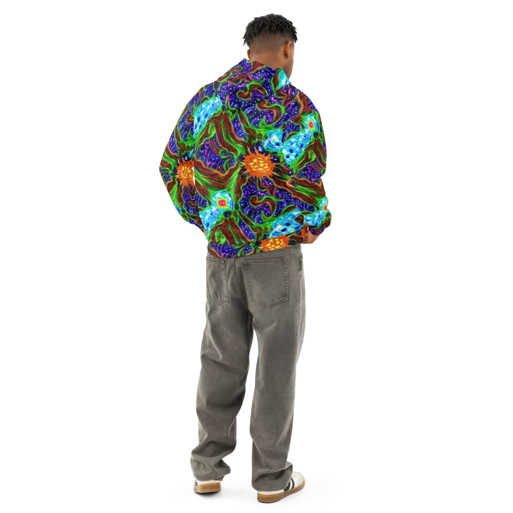 Fluorescent Eden on Cotton Hoodie — Back