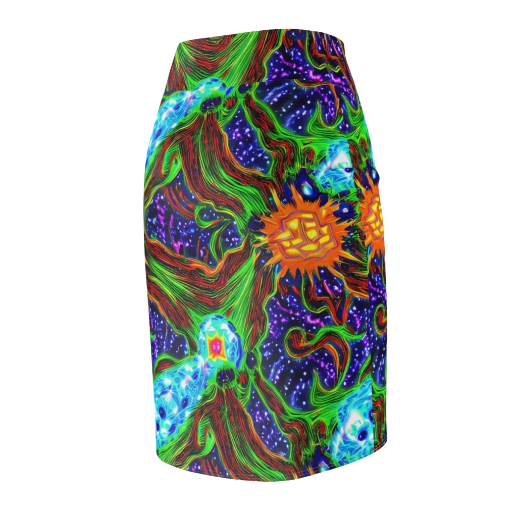 Fluorescent Eden on Pencil Skirt — Back Side
