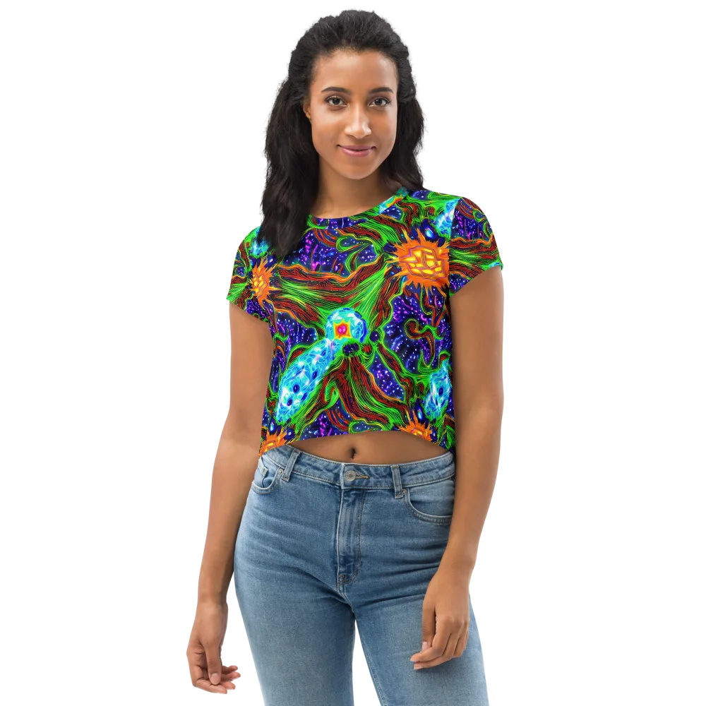 Fluorescent Eden on Crop Tee — Front