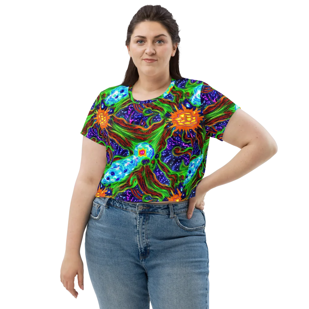 Fluorescent Eden on Crop Tee — Front