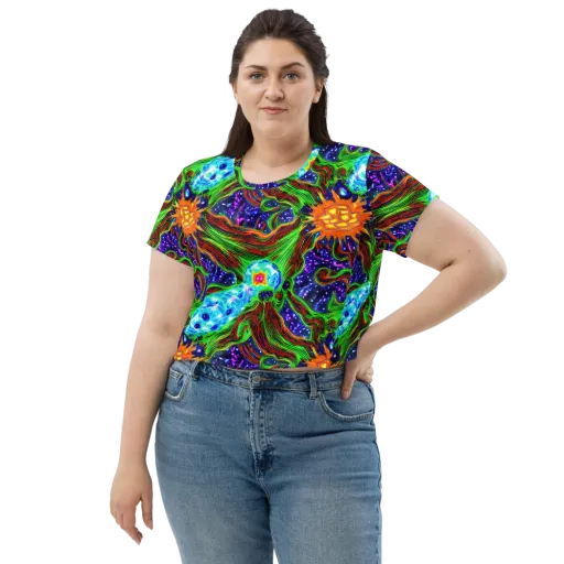 Fluorescent Eden on a Crop Tee