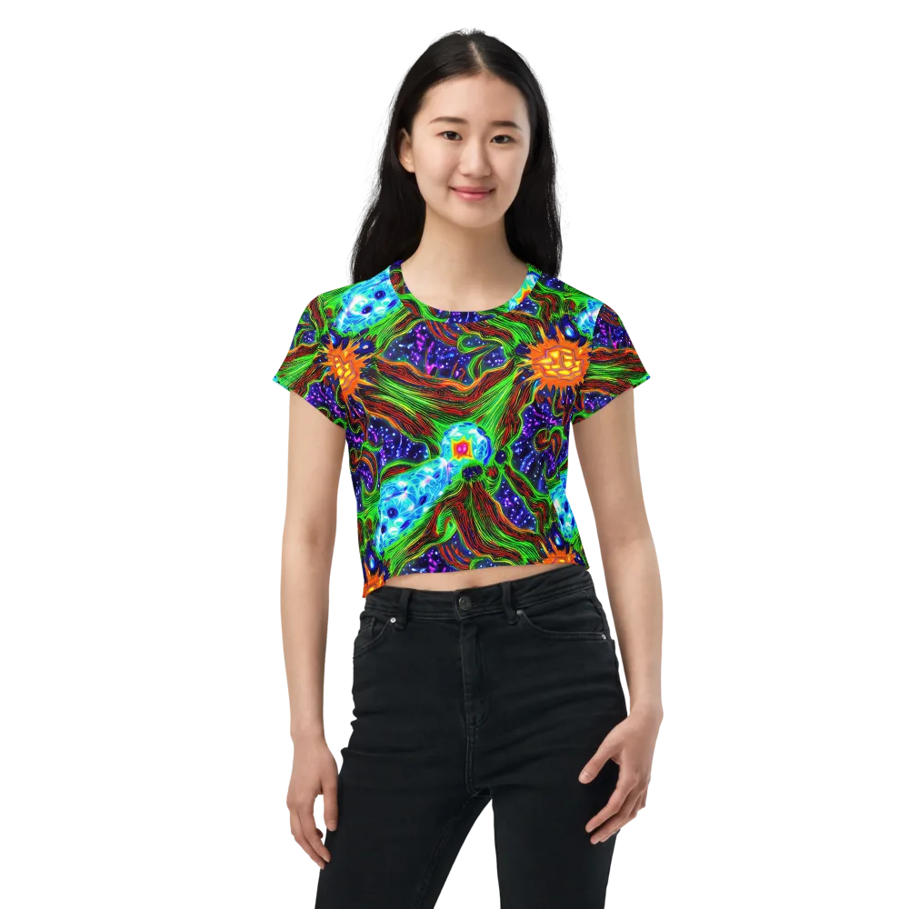 Fluorescent Eden on Crop Tee — Front