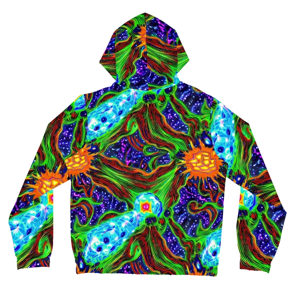 Fluorescent Eden on Women's Full-Zip Hoodie — Back